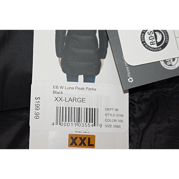 New Eddie Bauer - Luna Peak 550 FP Down Parka in Black - size XXL - Picture 4 of 12